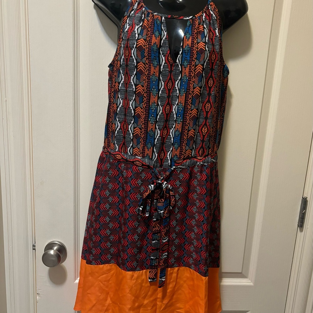 Bar III Vibrant Tribal Patterned High Low Dress
